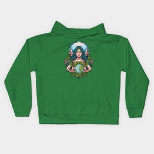 Mother earth illustration Kids Hoodie